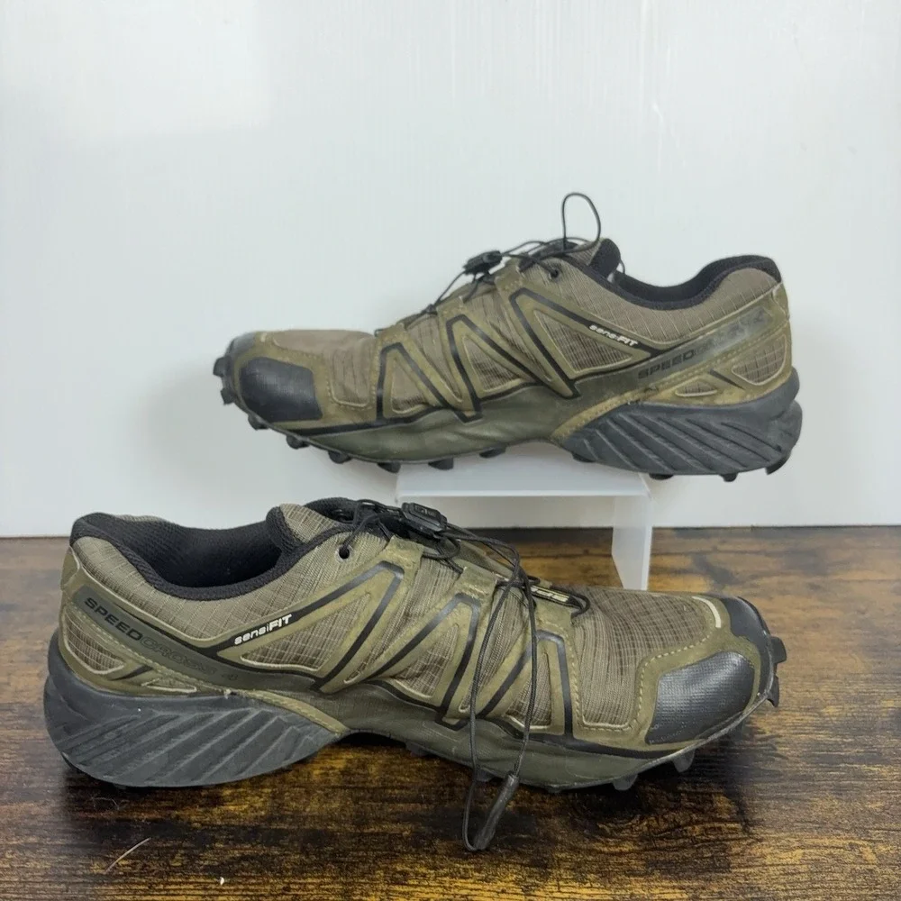 Salomon Speedcross 4 Trail Running Shoes Mens Sz 9 Green Black